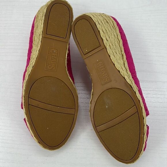 CHAPS Dakoda eyelet wedge peep toe shoes size 7 - Picture 5 of 5